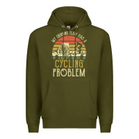 Army Green my drinking team has a cycling problem cotton t shirt funny dad gift c Premium Hoodie - longCreatives
