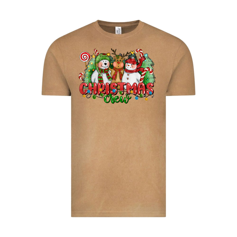 Christmas Crew Polar Bear Reindeer And Snowman Vintage Tee by CowGirlArtShop | Teevron