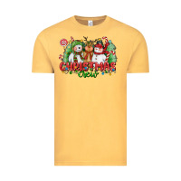 Vintage Mustard christmas crew polar bear reindeer and snowman Vintage Tee - CowGirlArtShop