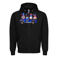 Black american flag gnomes truck Zipper Hoodie - Artiststas