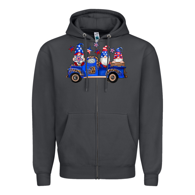 American Flag Gnomes Truck Zipper Hoodie by Artiststas | Teevron