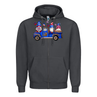 Smoke american flag gnomes truck Zipper Hoodie - Artiststas