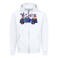 White american flag gnomes truck Zipper Hoodie - Artiststas