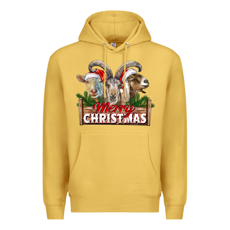 Merry Christmas Goats Premium Hoodie by LillyAllenDesigns | Teevron
