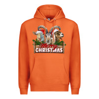 Carrot Merry Christmas Goats Premium Hoodie - LillyAllenDesigns