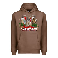 Chestnut Merry Christmas Goats Premium Hoodie - LillyAllenDesigns