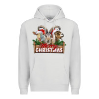 Dove Grey Merry Christmas Goats Premium Hoodie - LillyAllenDesigns