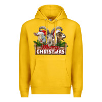 Lemon Merry Christmas Goats Premium Hoodie - LillyAllenDesigns