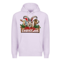 Lilac Merry Christmas Goats Premium Hoodie - LillyAllenDesigns