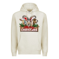 Oatmeal Heather Merry Christmas Goats Premium Hoodie - LillyAllenDesigns