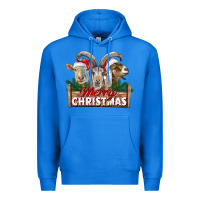 True Royal Merry Christmas Goats Premium Hoodie - LillyAllenDesigns