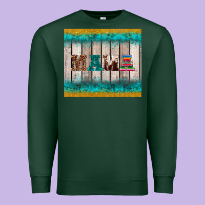 Western Turquoise Mama Premium Sweatshirt Designed By Barkaloodesign