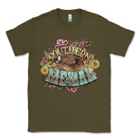 Army Green Southern Memal western flowers Classic Tee - HowdyJamesFarm