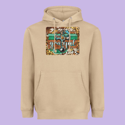 Grateful Cross Heavyweight Hoodie Designed By Barkaloodesign