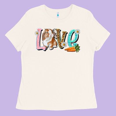 Love Easter Rabbit Ladies Tee Designed By Nancycooperartshop