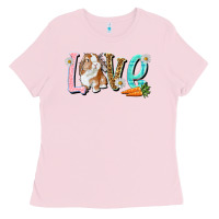 Bubblegum Pink Love Easter Rabbit Ladies Tee - NancyCooperArtShop