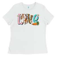 White Love Easter Rabbit Ladies Tee - NancyCooperArtShop