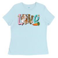 Baby Blue Love Easter Rabbit Ladies Tee - NancyCooperArtShop