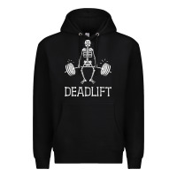 Black deadlift funny halloween skeleton weight lifting workout Premium Hoodie - longCreatives