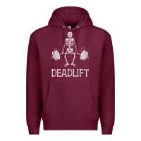 Burgundy deadlift funny halloween skeleton weight lifting workout Premium Hoodie - longCreatives