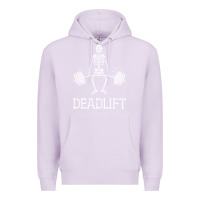 Lilac deadlift funny halloween skeleton weight lifting workout Premium Hoodie - longCreatives