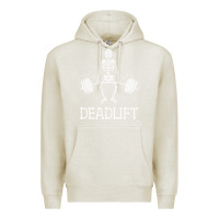 Oatmeal Heather deadlift funny halloween skeleton weight lifting workout Premium Hoodie - longCreatives