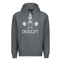 Rock deadlift funny halloween skeleton weight lifting workout Premium Hoodie - longCreatives