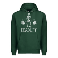 Sports Green deadlift funny halloween skeleton weight lifting workout Premium Hoodie - longCreatives