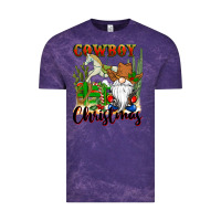 Cloud Purple cowboy christmas gnome Vintage Tee - CowGirlArtShop