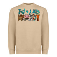 Mushroom Western Just A Little Moody Cow Heavyweight Sweatshirt - LillyAllenDesigns