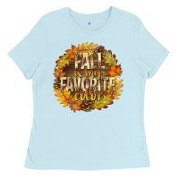 Baby Blue Fall Is My Favorite Color Ladies Tee - texasbilliewilder