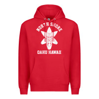 Red Oahu Hawaii North Shore Surf Beach Surfing Surfer Gift Premium Hoodie - longCreatives