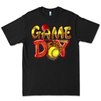 Black Game Day Softball Premium Tee - NancyCooperArtShop