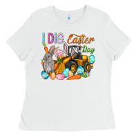 White I dig Easter Day Ladies Tee - NancyCooperArtShop