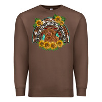 Chestnut scottish calf sunflowers rainbow Premium Sweatshirt - BarkalooDesign