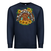 Navy scottish calf sunflowers rainbow Premium Sweatshirt - BarkalooDesign