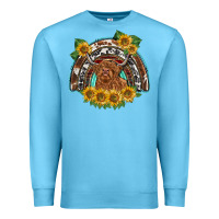 Ocean Blue scottish calf sunflowers rainbow Premium Sweatshirt - BarkalooDesign