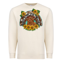 Sandshell scottish calf sunflowers rainbow Premium Sweatshirt - BarkalooDesign