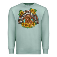 Seafoam scottish calf sunflowers rainbow Premium Sweatshirt - BarkalooDesign