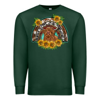 Sports Green scottish calf sunflowers rainbow Premium Sweatshirt - BarkalooDesign