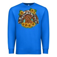 True Royal scottish calf sunflowers rainbow Premium Sweatshirt - BarkalooDesign
