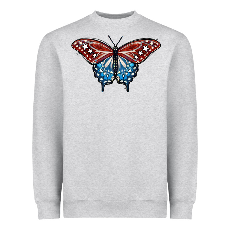 Patriotic American Butterfly Heavyweight Sweatshirt by LillyAllenDesigns | Teevron