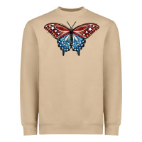 Mushroom Patriotic American Butterfly Heavyweight Sweatshirt - LillyAllenDesigns