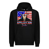 Black American junkie Premium Hoodie - CowhideDigitalArt