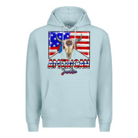 Blue Mist American junkie Premium Hoodie - CowhideDigitalArt