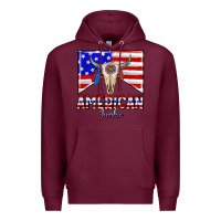 Burgundy American junkie Premium Hoodie - CowhideDigitalArt