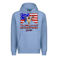 Colony Blue American junkie Premium Hoodie - CowhideDigitalArt