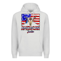 Dove Grey American junkie Premium Hoodie - CowhideDigitalArt