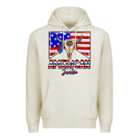 Oatmeal Heather American junkie Premium Hoodie - CowhideDigitalArt