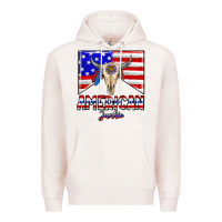 Pale Pink American junkie Premium Hoodie - CowhideDigitalArt